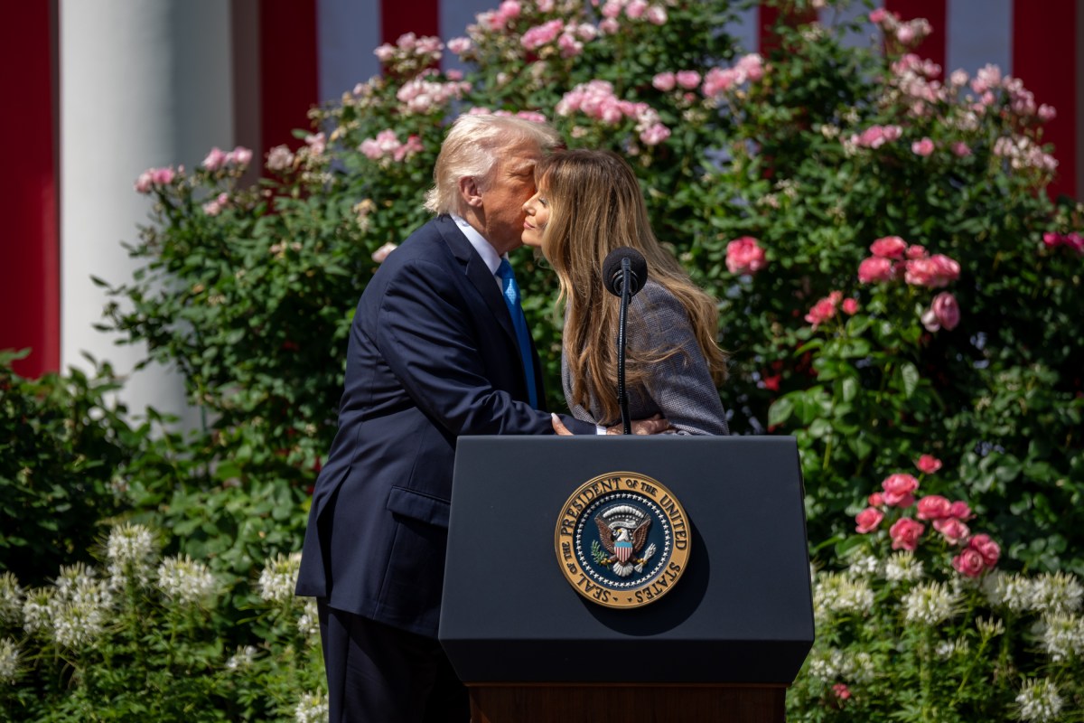 President Donald Trump and First Lady Melania Trump participate in a bill signing ceremony for the Take it Down Act, Monday, May 19, 2025, in the White House Rose Garden.(Official White House Photo by Carlos Fyfe)