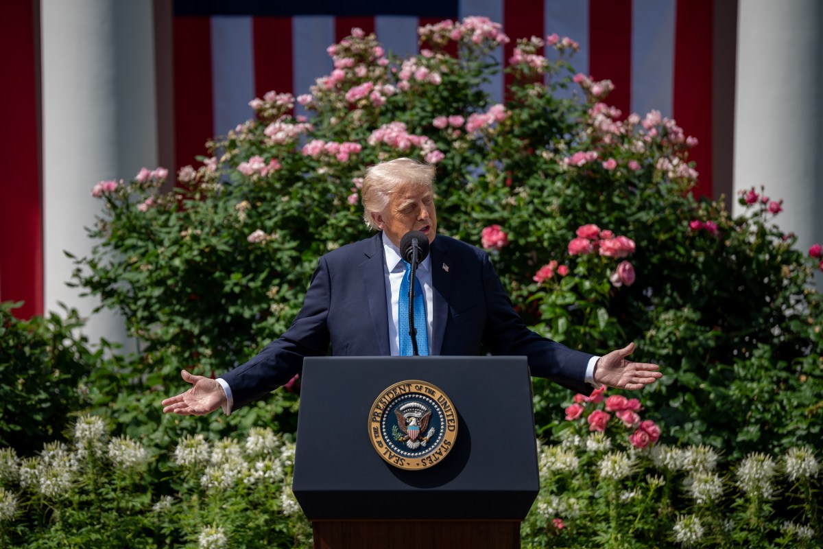 President Donald Trump and First Lady Melania Trump participate in a bill signing ceremony for the Take it Down Act, Monday, May 19, 2025, in the White House Rose Garden.(Official White House Photo by Carlos Fyfe)