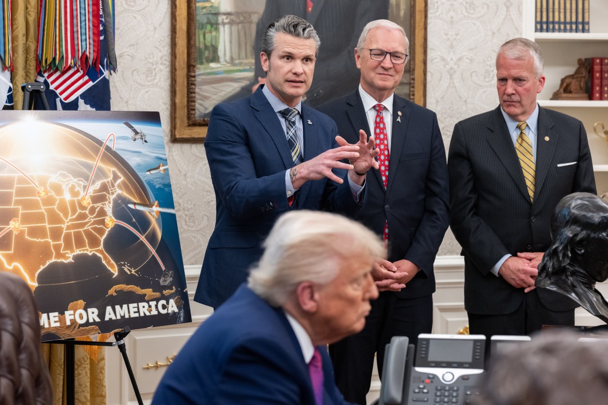 President Donald Trump announces the Golden Dome missile defense system, Tuesday, May 20, 2025, in the Oval Office. (Official White House Photo by Joyce N. Boghosian)