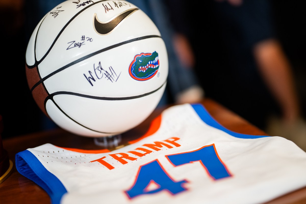 President Donald Trump attends an event celebrating the 2025 NCAA Division 1 Men’s Basketball Champion Florida Gators, Wednesday, May 21, 2025, in the East Room of the White House. (Official White House Photo by Daniel Torok)