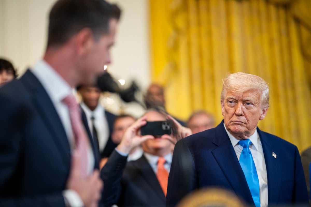 President Donald Trump attends an event celebrating the 2025 NCAA Division 1 Men’s Basketball Champion Florida Gators, Wednesday, May 21, 2025, in the East Room of the White House. (Official White House Photo by Daniel Torok)