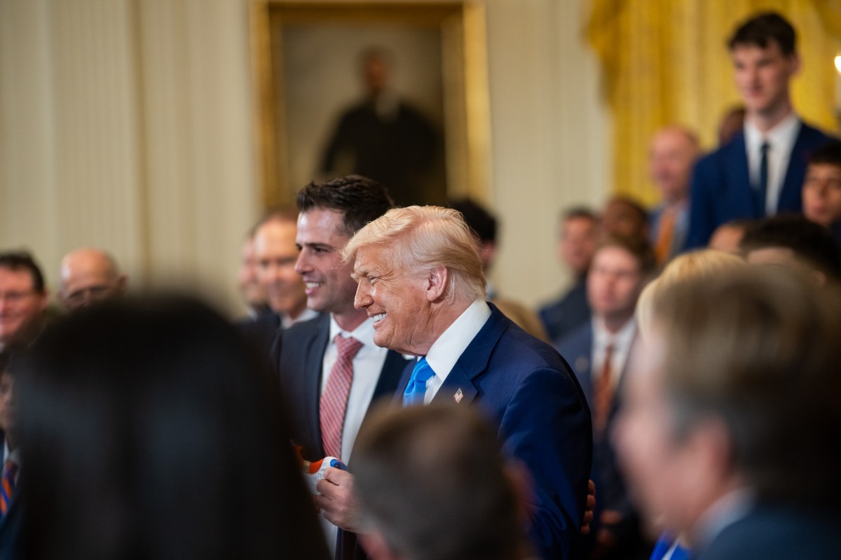 President Donald Trump attends an event celebrating the 2025 NCAA Division 1 Men’s Basketball Champion Florida Gators, Wednesday, May 21, 2025, in the East Room of the White House. (Official White House Photo by Daniel Torok)