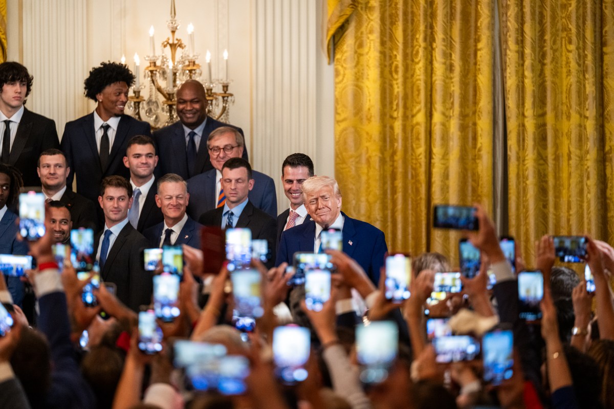 President Donald Trump welcomes the 2025 NCAA Division 1 Men’s Basketball Champion Florida Gators to the White House, Wednesday, May 21, 2025, in the East Room. (Official White House Photo by Molly Riley)