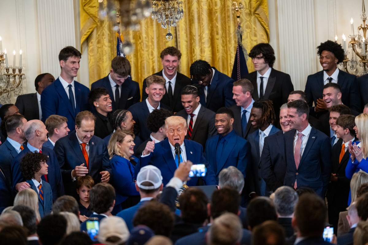 President Donald Trump welcomes the 2025 NCAA Division 1 Men’s Basketball Champion Florida Gators to the White House, Wednesday, May 21, 2025, in the East Room. (Official White House Photo by Molly Riley)