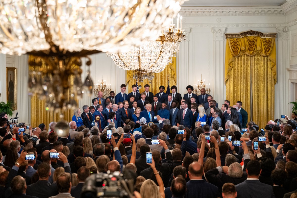 President Donald Trump welcomes the 2025 NCAA Division 1 Men’s Basketball Champion Florida Gators to the White House, Wednesday, May 21, 2025, in the East Room. (Official White House Photo by Molly Riley)