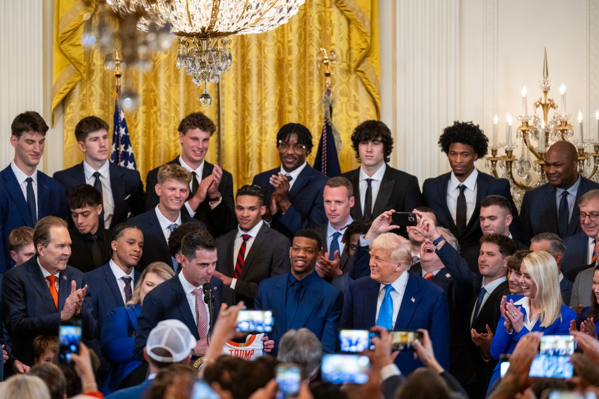 President Donald Trump welcomes the 2025 NCAA Division 1 Men’s Basketball Champion Florida Gators to the White House, Wednesday, May 21, 2025, in the East Room. (Official White House Photo by Molly Riley)