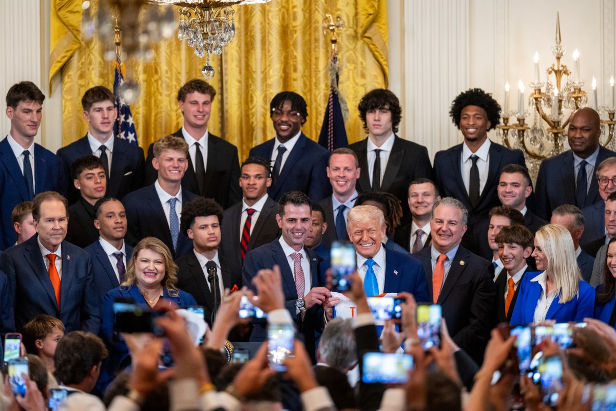 President Donald Trump welcomes the 2025 NCAA Division 1 Men’s Basketball Champion Florida Gators to the White House, Wednesday, May 21, 2025, in the East Room. (Official White House Photo by Molly Riley)