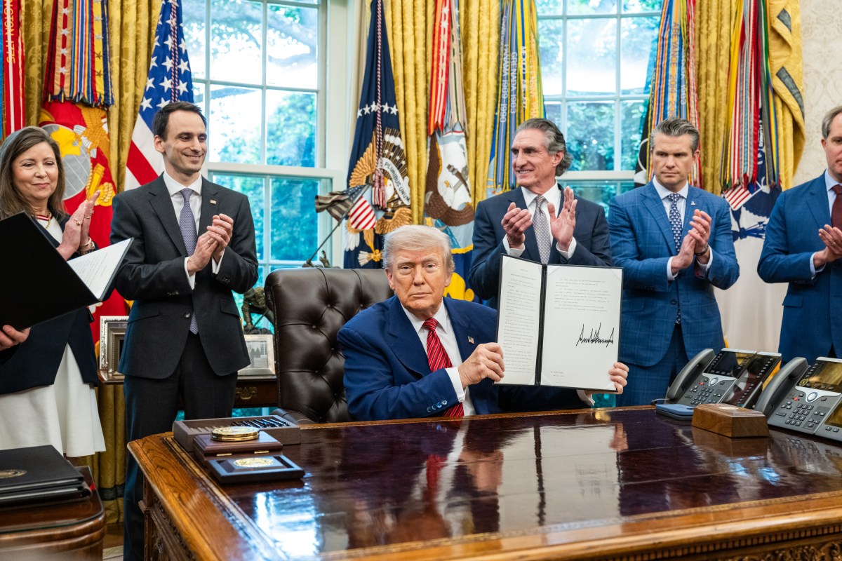 President Donald Trump signs executive orders regarding nuclear energy, Friday, May 23, 2025, in the Oval Office. (Official White House Photo by Molly Riley)