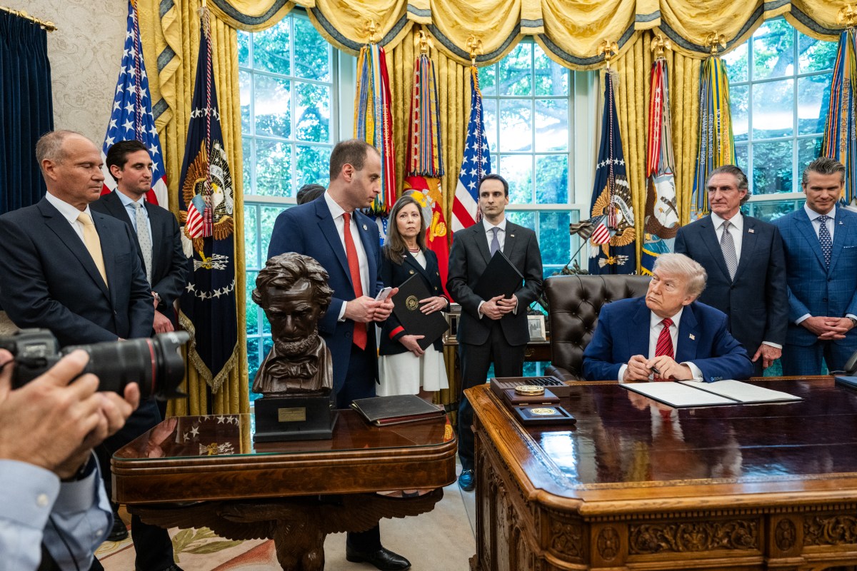 President Donald Trump signs executive orders regarding nuclear energy, Friday, May 23, 2025, in the Oval Office. (Official White House Photo by Molly Riley)