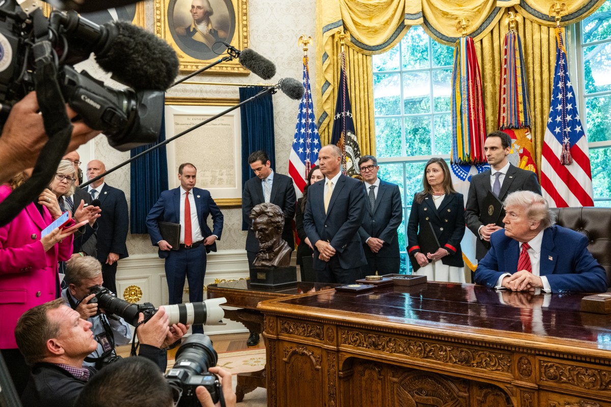 President Donald Trump signs executive orders regarding nuclear energy, Friday, May 23, 2025, in the Oval Office. (Official White House Photo by Molly Riley)