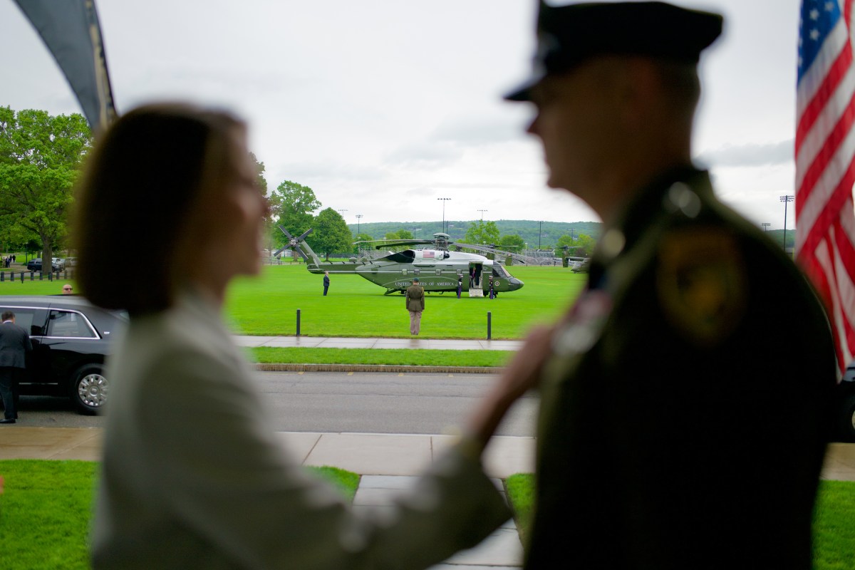 President Donald Trump disembarks Marine One at West Point Military Academy in New York, Saturday, May 24, 2025. (Official White House Photo by Daniel Torok)