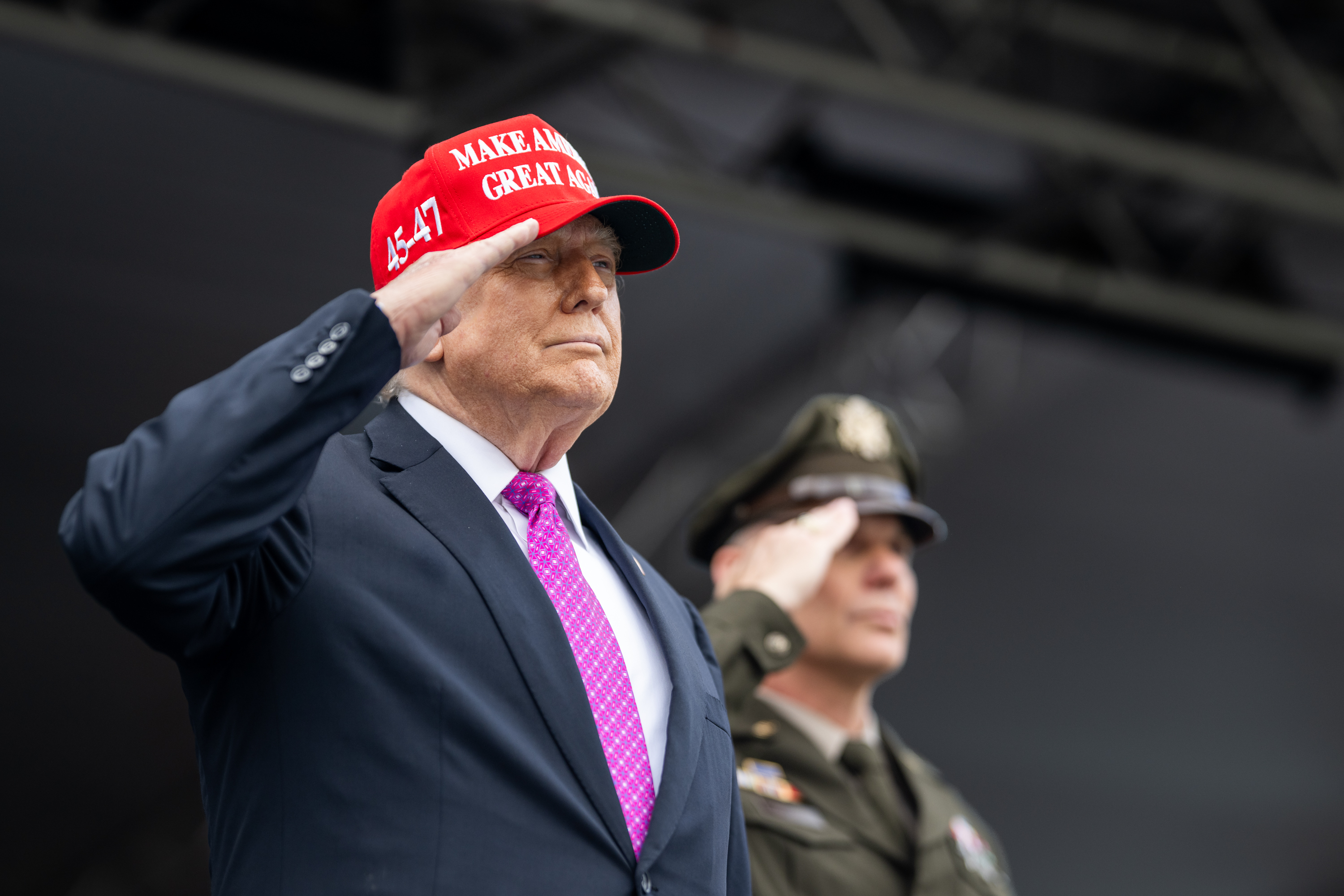 President Donald Trump delivers remarks at the 2025 U.S. Military Academy commencement at Michie Stadium, Saturday, May 24, 2025, in West Point, New York. (Official White House Photo by Daniel Torok)
