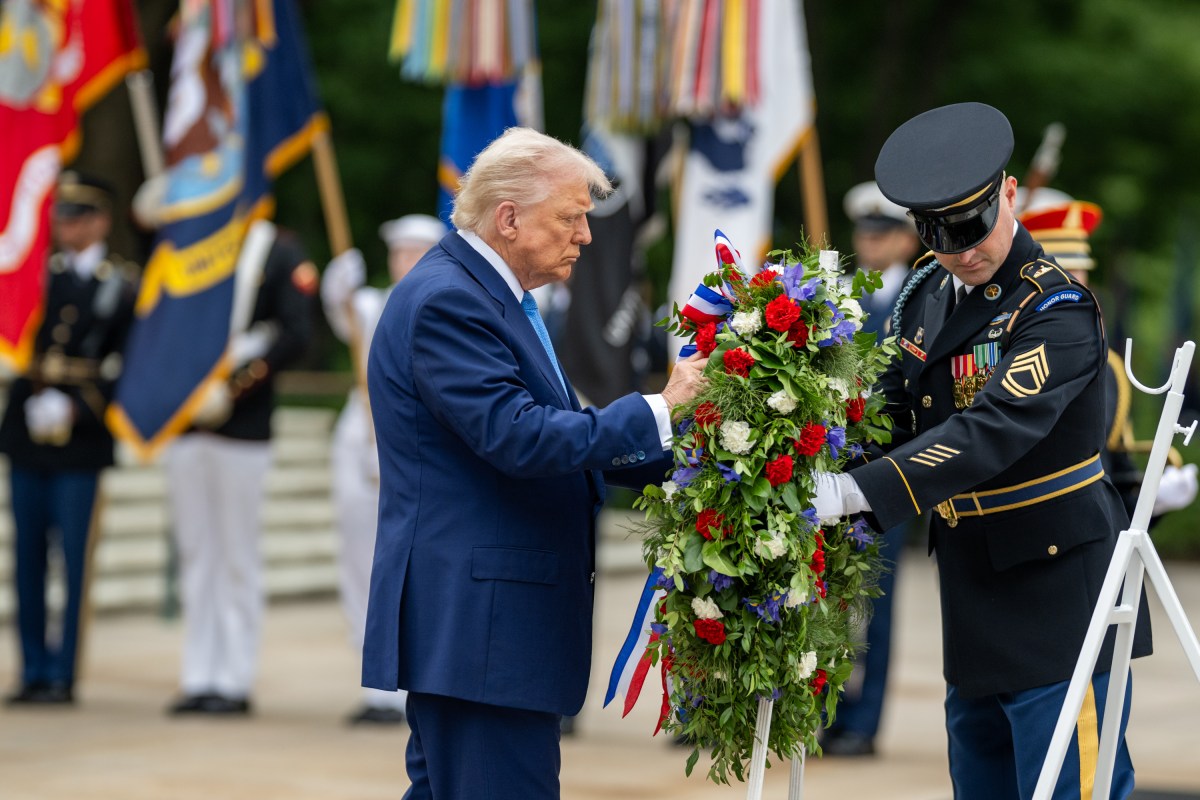 President Donald Trump participates in a wreath-laying ceremony at the Tomb of the Unknown Soldier on Memorial Day, Monday, May 26, 2026, at Arlington National Cemetery in Arlington, Virginia. (Official White House Photo by Daniel Torok)