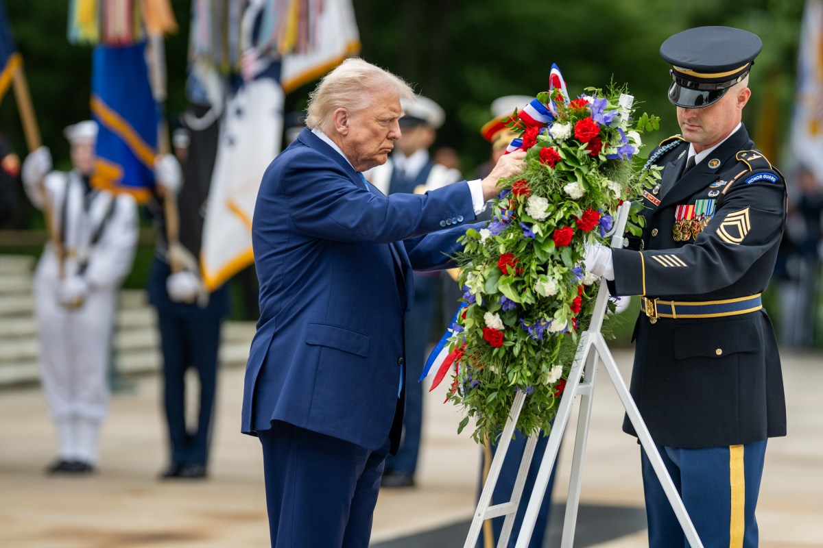 President Donald Trump participates in a wreath-laying ceremony at the Tomb of the Unknown Soldier on Memorial Day, Monday, May 26, 2026, at Arlington National Cemetery in Arlington, Virginia. (Official White House Photo by Daniel Torok)