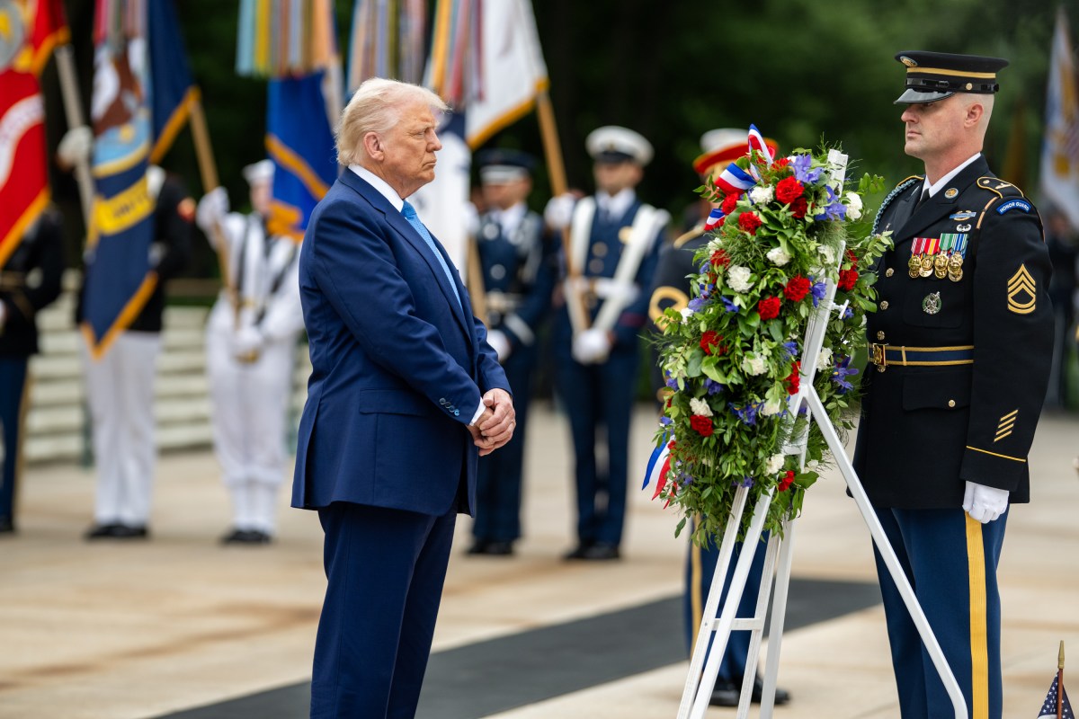 President Donald Trump participates in a wreath-laying ceremony at the Tomb of the Unknown Soldier on Memorial Day, Monday, May 26, 2026, at Arlington National Cemetery in Arlington, Virginia. (Official White House Photo by Daniel Torok)