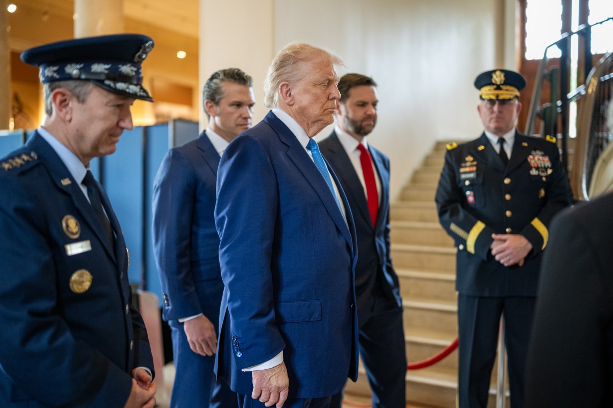 President Donald Trump participates in a Memorial Day ceremony at Arlington National Cemetery Amphitheater, Monday, May 26, 2025, in Arlington, Virginia. (Official White House Photo by Daniel Torok)