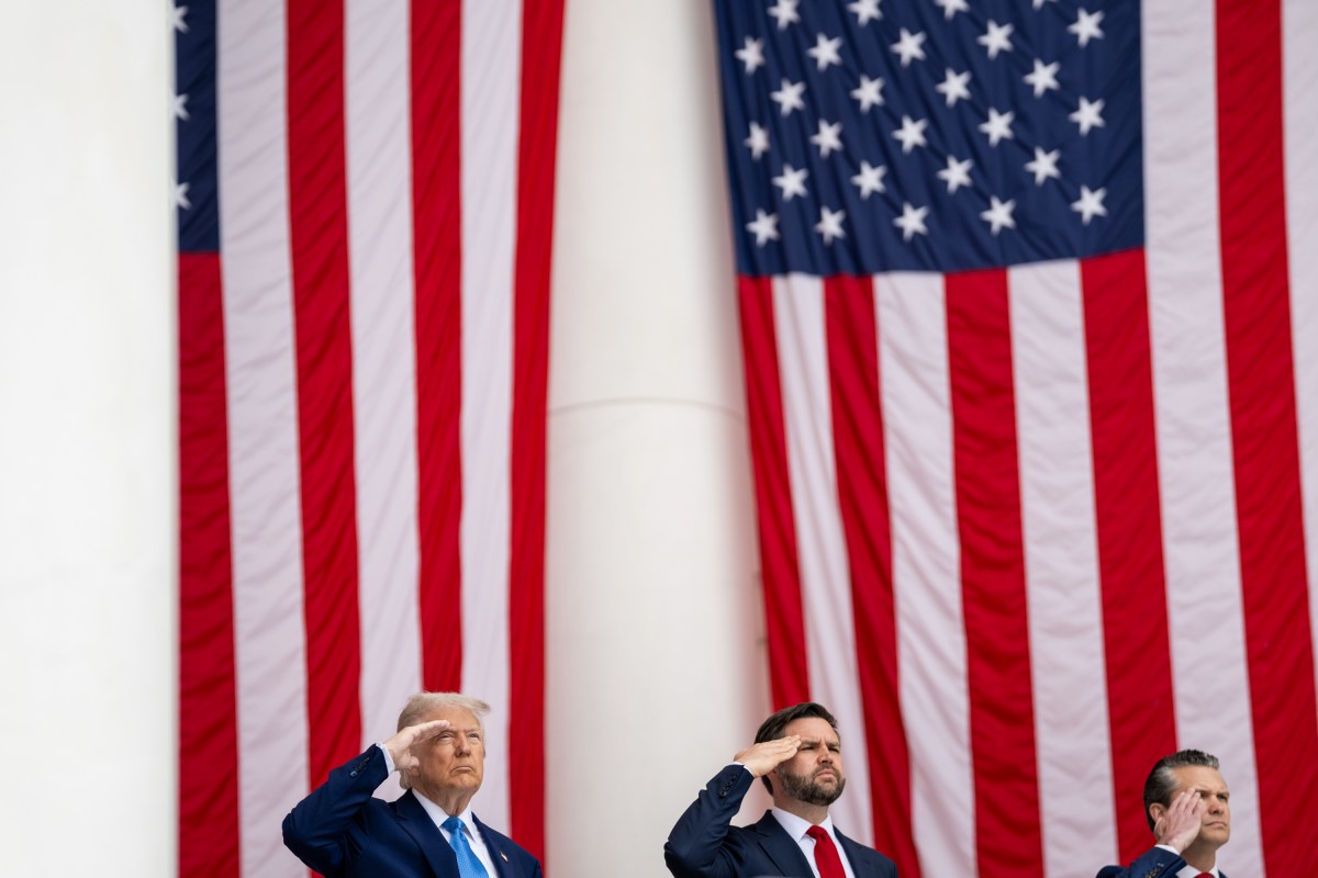 President Donald Trump participates in a Memorial Day ceremony at Arlington National Cemetery Amphitheater, Monday, May 26, 2025, in Arlington, Virginia. (Official White House Photo by Daniel Torok)