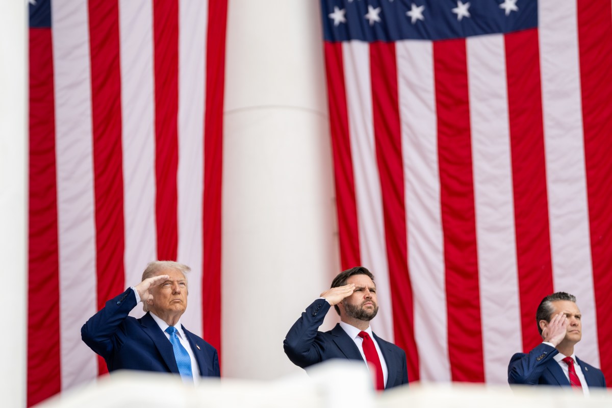 President Donald Trump participates in a Memorial Day ceremony at Arlington National Cemetery Amphitheater, Monday, May 26, 2025, in Arlington, Virginia. (Official White House Photo by Daniel Torok)