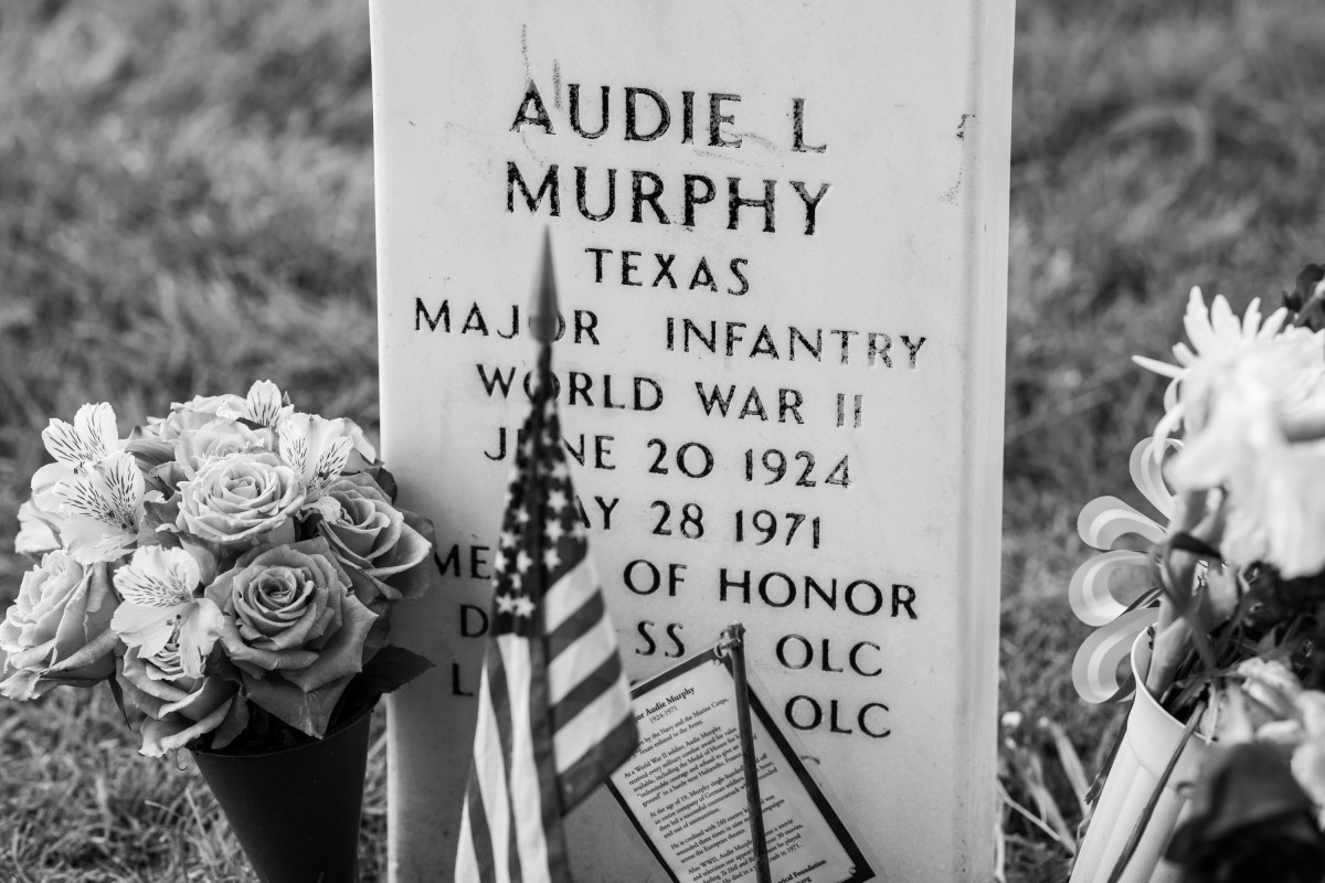 Audie Murphy’s grave at Arlington National Cemetery, Monday, May 26, 2025, in Arlington, Virginia. (Official White House Photo by Daniel Torok)
