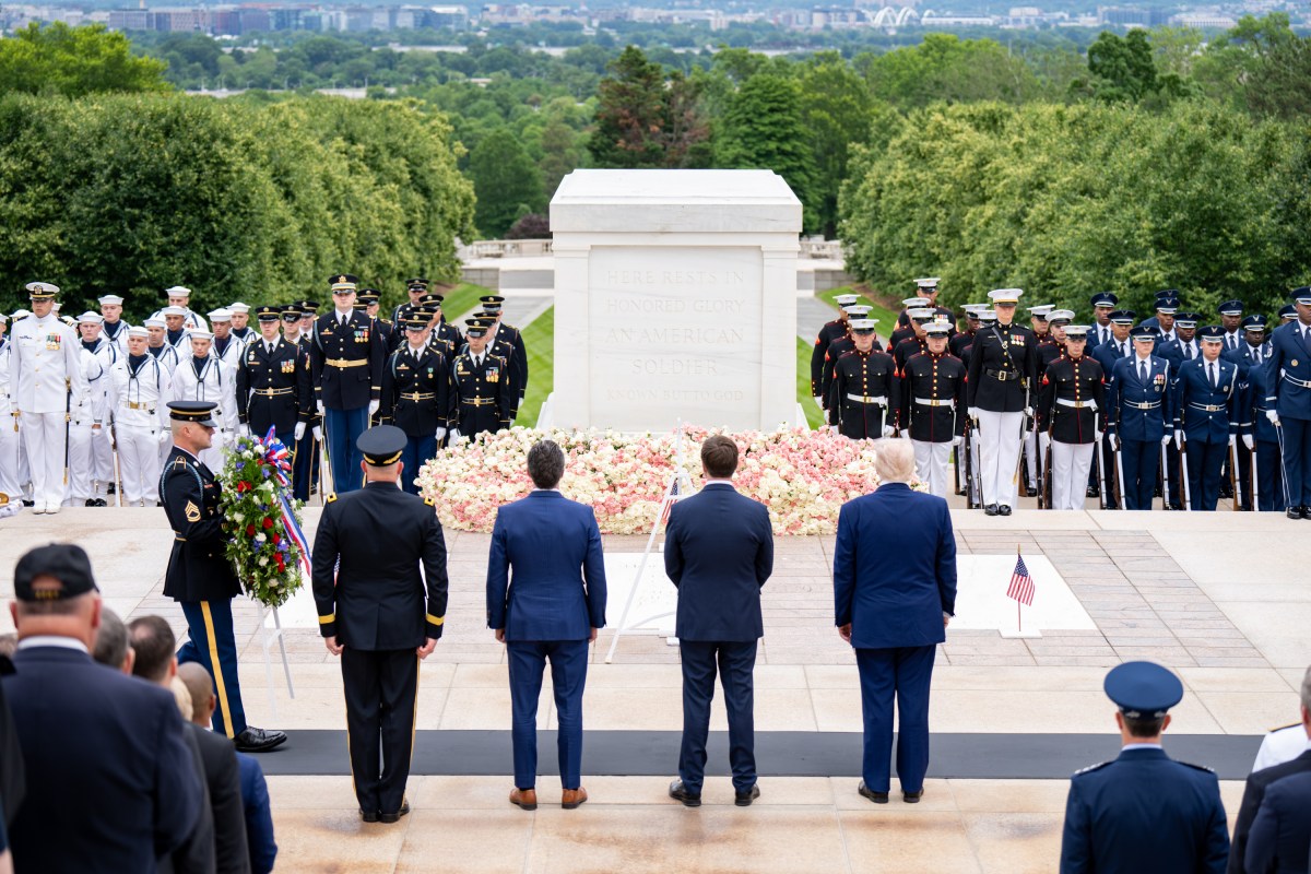 President Donald Trump and Vice President JD Vance participate in a wreath-laying ceremony at the Tomb of the Unknown Soldier on Memorial Day, Monday, May 26, 2026, at Arlington National Cemetery in Arlington, Virginia. (Official White House Photo by Emily J. Higgins)