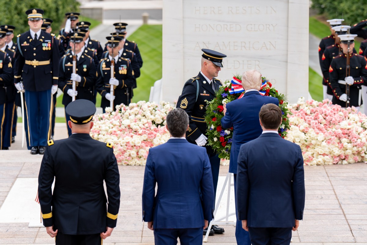 President Donald Trump and Vice President JD Vance participate in a wreath-laying ceremony at the Tomb of the Unknown Soldier on Memorial Day, Monday, May 26, 2026, at Arlington National Cemetery in Arlington, Virginia. (Official White House Photo by Emily J. Higgins)