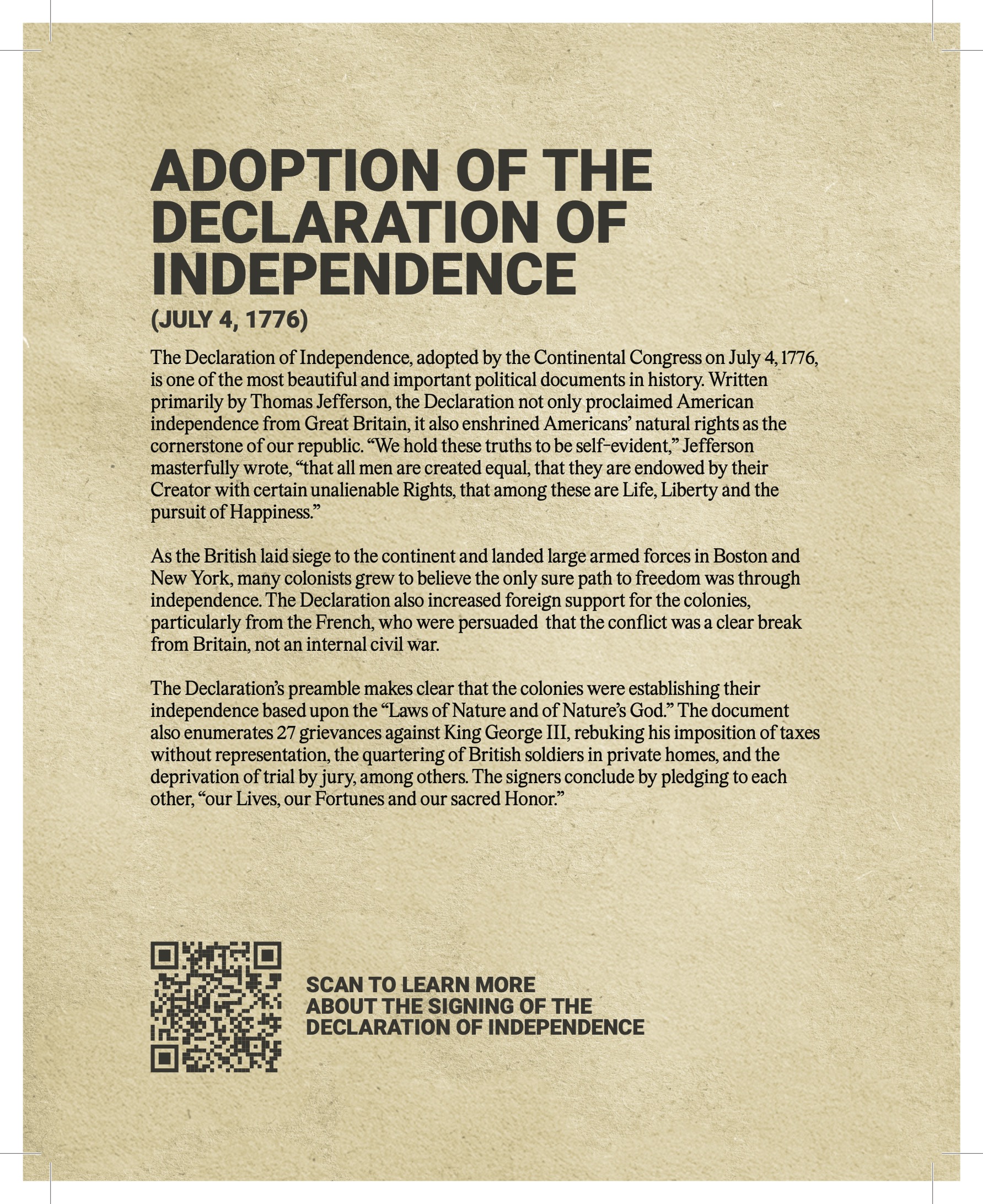Adoption of the Declaration of Independence BioCard