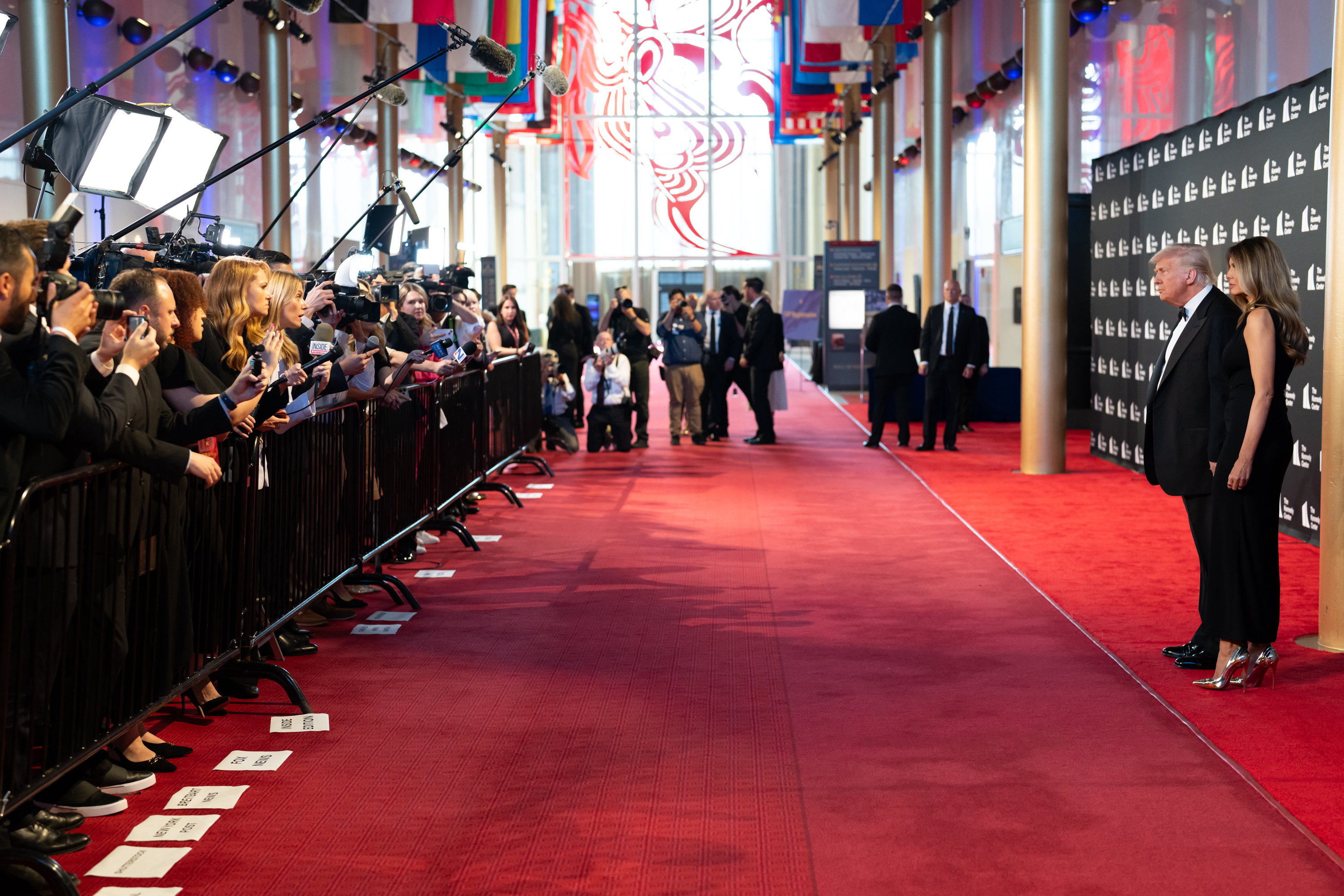 President Donald Trump and First Lady Melania Trump attend the opening night of “Les Misérables” at the John F. Kennedy Center for the Performing Arts, Wednesday, June 11, 2025, in Washington, D.C.(Official White House Photo by Andrea Hanks)