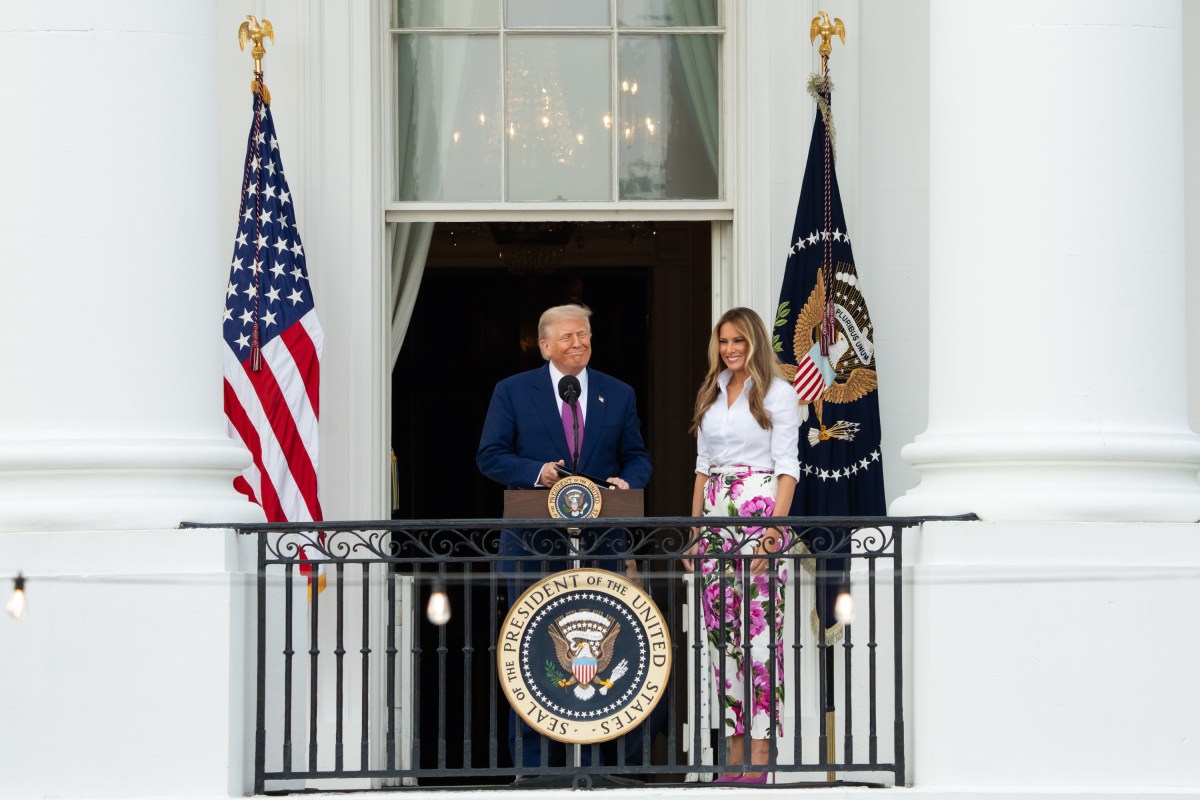 President Donald Trump delivers remarks from the Blue Room Balcony at the Congressional Picnic, Thursday, June 12, 2025, on the South Lawn of the White House.(Official White House Photo by Andrea Hanks)