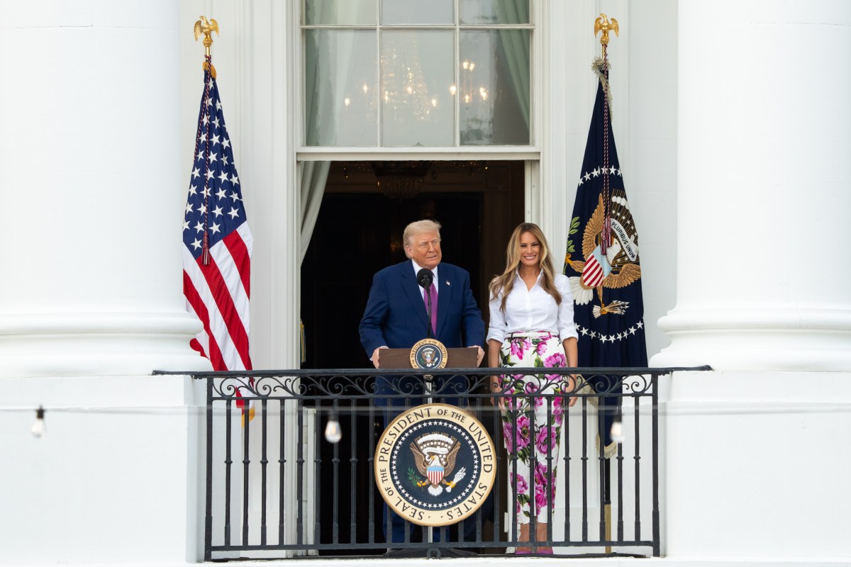 President Donald Trump delivers remarks from the Blue Room Balcony at the Congressional Picnic, Thursday, June 12, 2025, on the South Lawn of the White House.(Official White House Photo by Andrea Hanks)