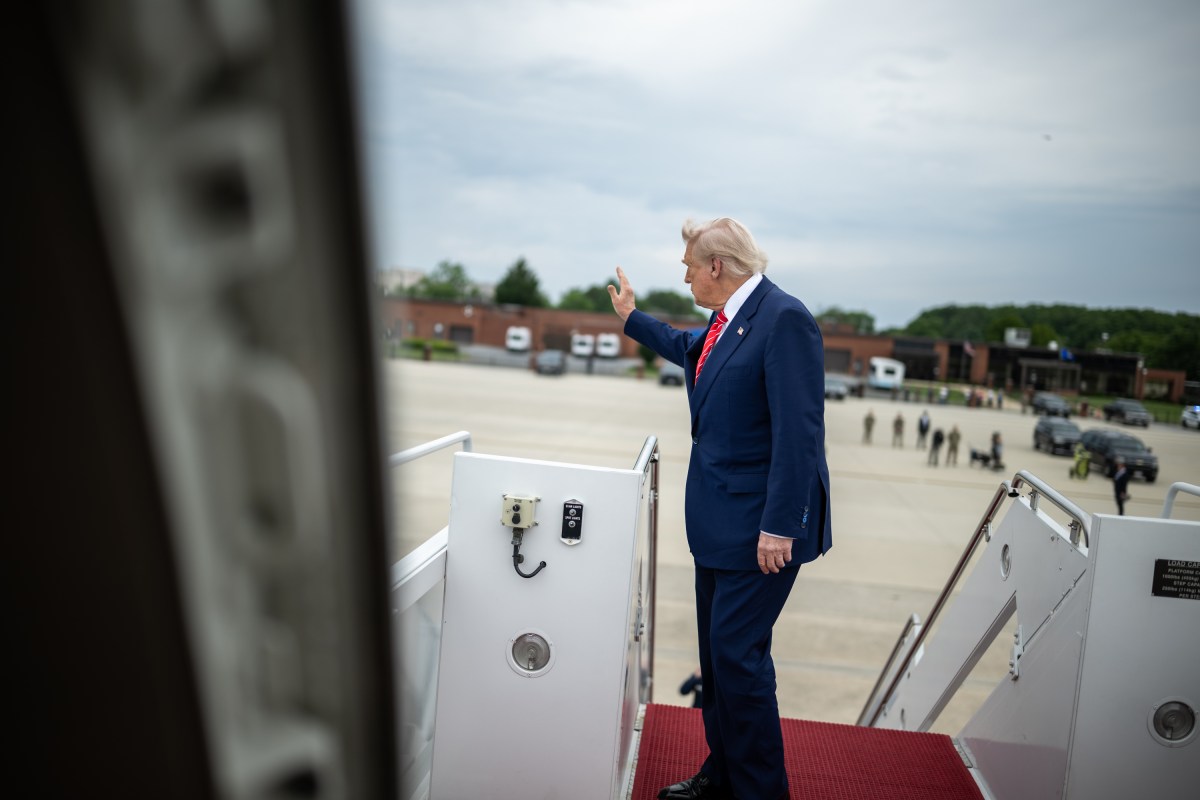 President Donald Trump boards Air Force One at Joint Base Andrews, Maryland, Friday, May 30, 2025, en route to Allegheny County Airport in West Mifflin, Pennsylvania. (Official White House Photo by Daniel Torok)