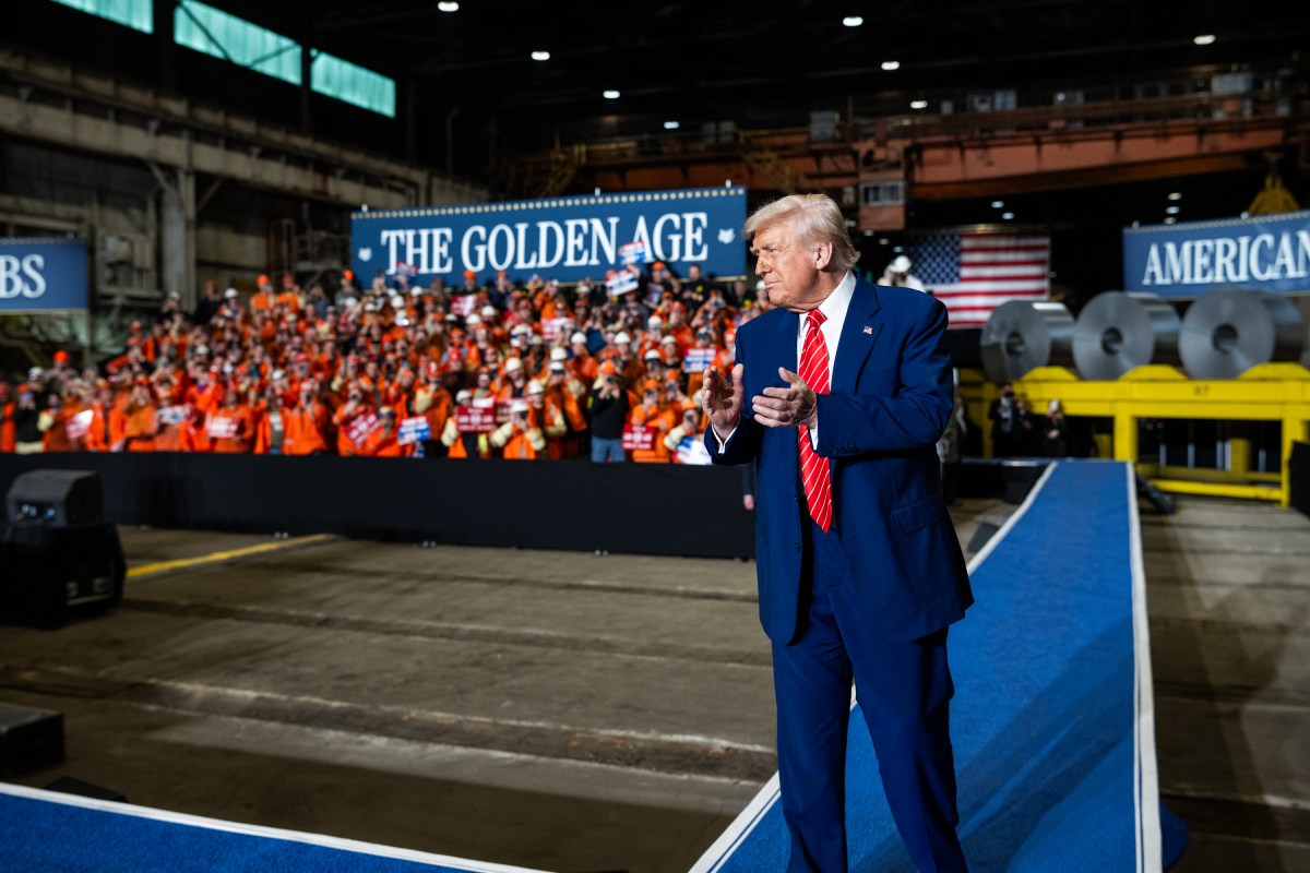 President Donald Trump delivers remarks on a partnership deal with U.S. Steel and Nippon Steel at the U.S. Steel Corporation-Irvin Works in West Mifflin, Pennsylvania, Friday, May 30, 2025. (Official White House Photo by Daniel Torok)