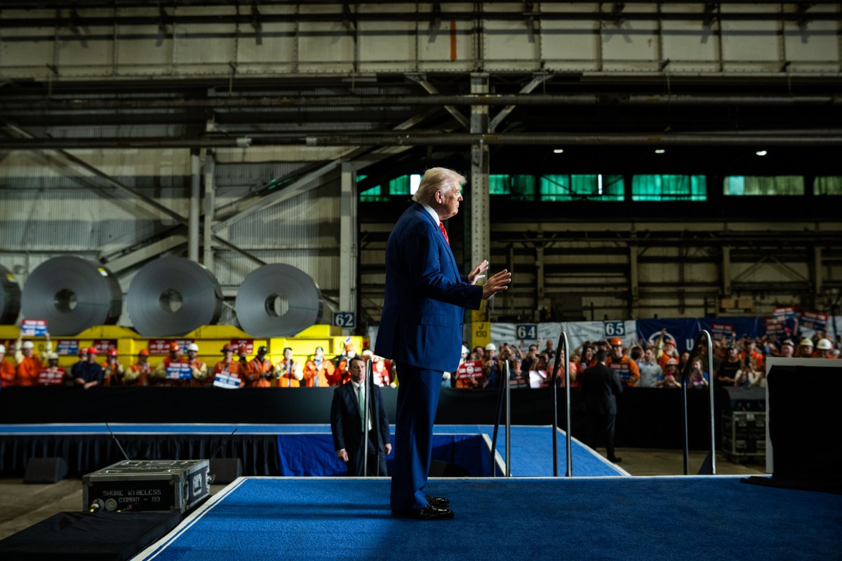 President Donald Trump delivers remarks on a partnership deal with U.S. Steel and Nippon Steel at the U.S. Steel Corporation-Irvin Works in West Mifflin, Pennsylvania, Friday, May 30, 2025. (Official White House Photo by Daniel Torok)