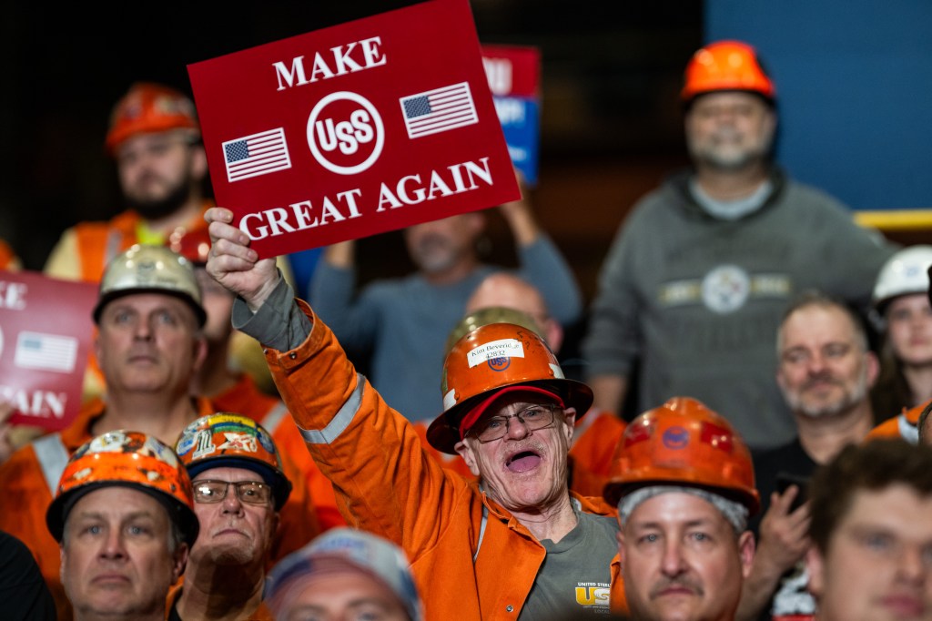 President Donald Trump delivers remarks on a partnership deal with U.S. Steel and Nippon Steel at the U.S. Steel Corporation-Irvin Works in West Mifflin, Pennsylvania, Friday, May 30, 2025. (Official White House Photo by Daniel Torok)
