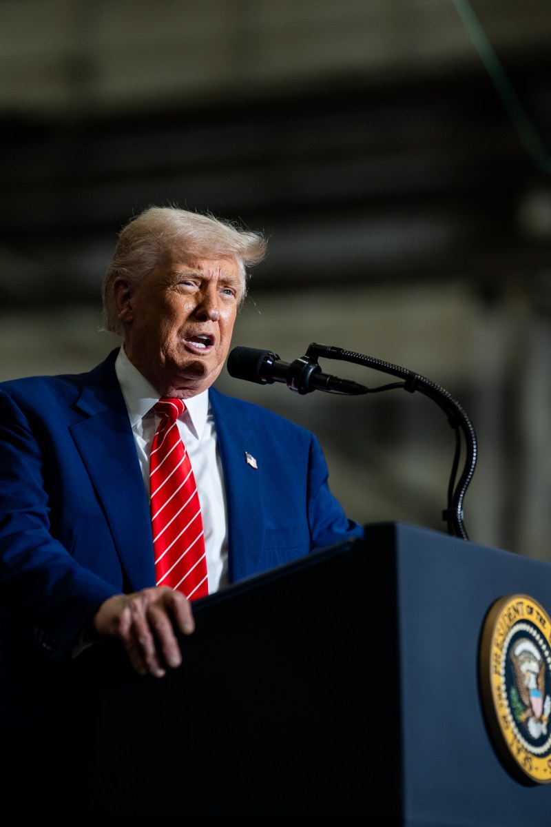 President Donald Trump delivers remarks on a partnership deal with U.S. Steel and Nippon Steel at the U.S. Steel Corporation-Irvin Works in West Mifflin, Pennsylvania, Friday, May 30, 2025. (Official White House Photo by Daniel Torok)