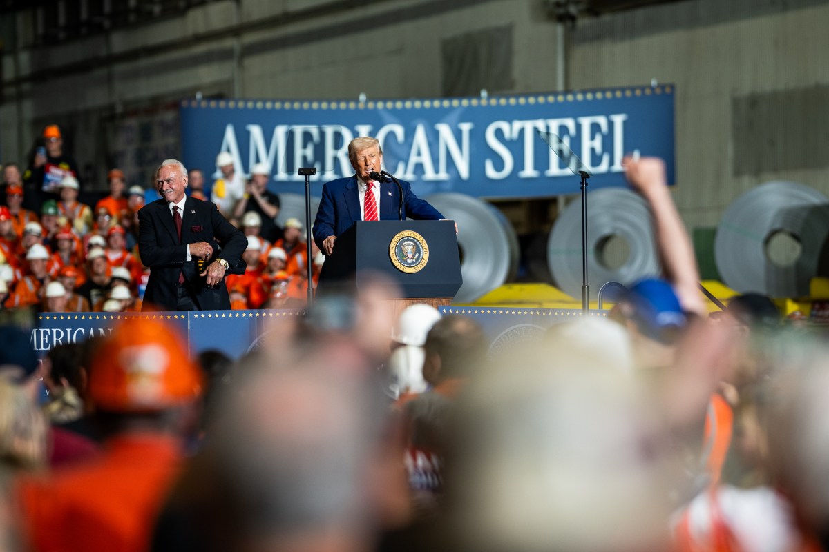 President Donald Trump delivers remarks on a partnership deal with U.S. Steel and Nippon Steel at the U.S. Steel Corporation-Irvin Works in West Mifflin, Pennsylvania, Friday, May 30, 2025. (Official White House Photo by Daniel Torok)