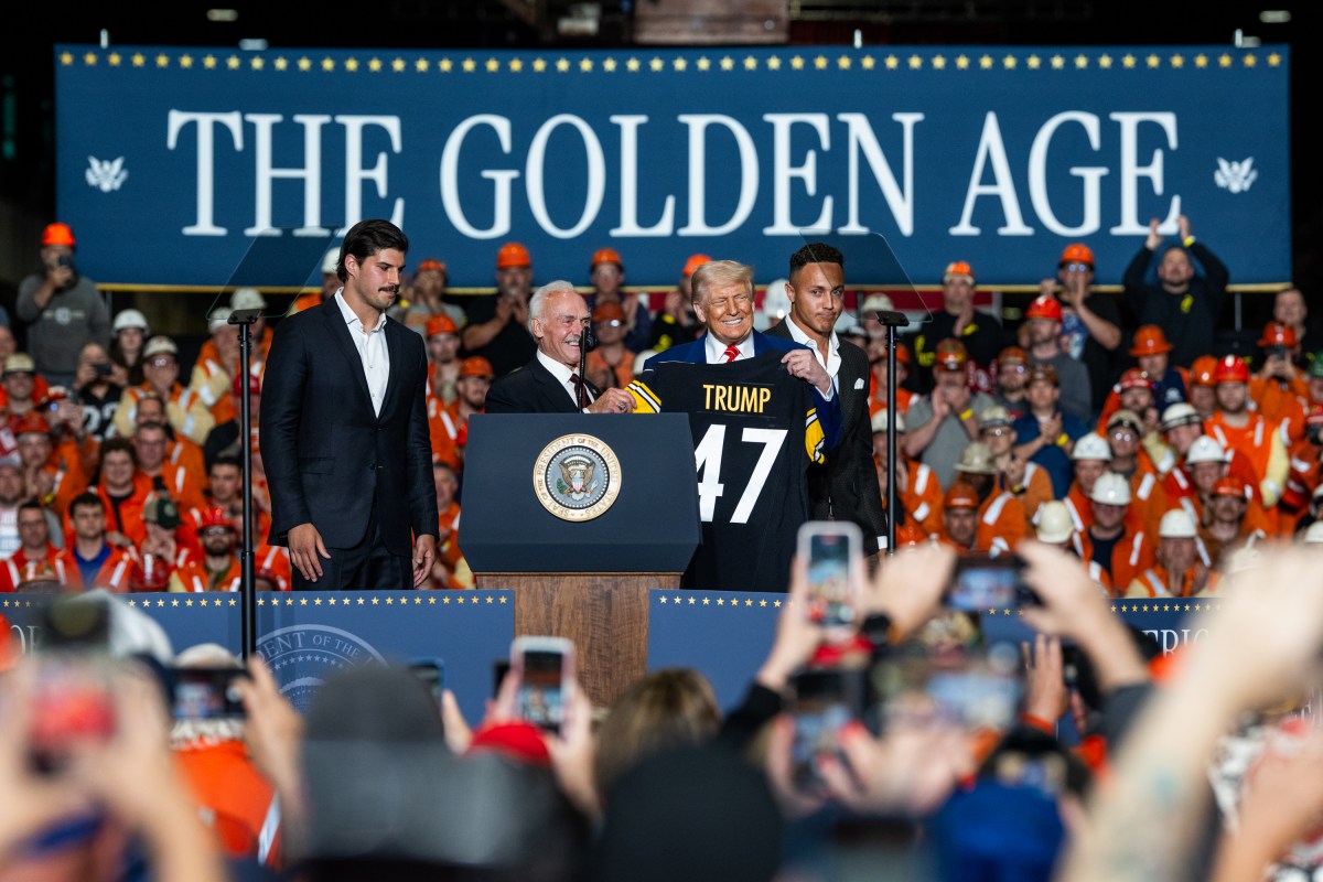 President Donald Trump delivers remarks on a partnership deal with U.S. Steel and Nippon Steel at the U.S. Steel Corporation-Irvin Works in West Mifflin, Pennsylvania, Friday, May 30, 2025. (Official White House Photo by Daniel Torok)