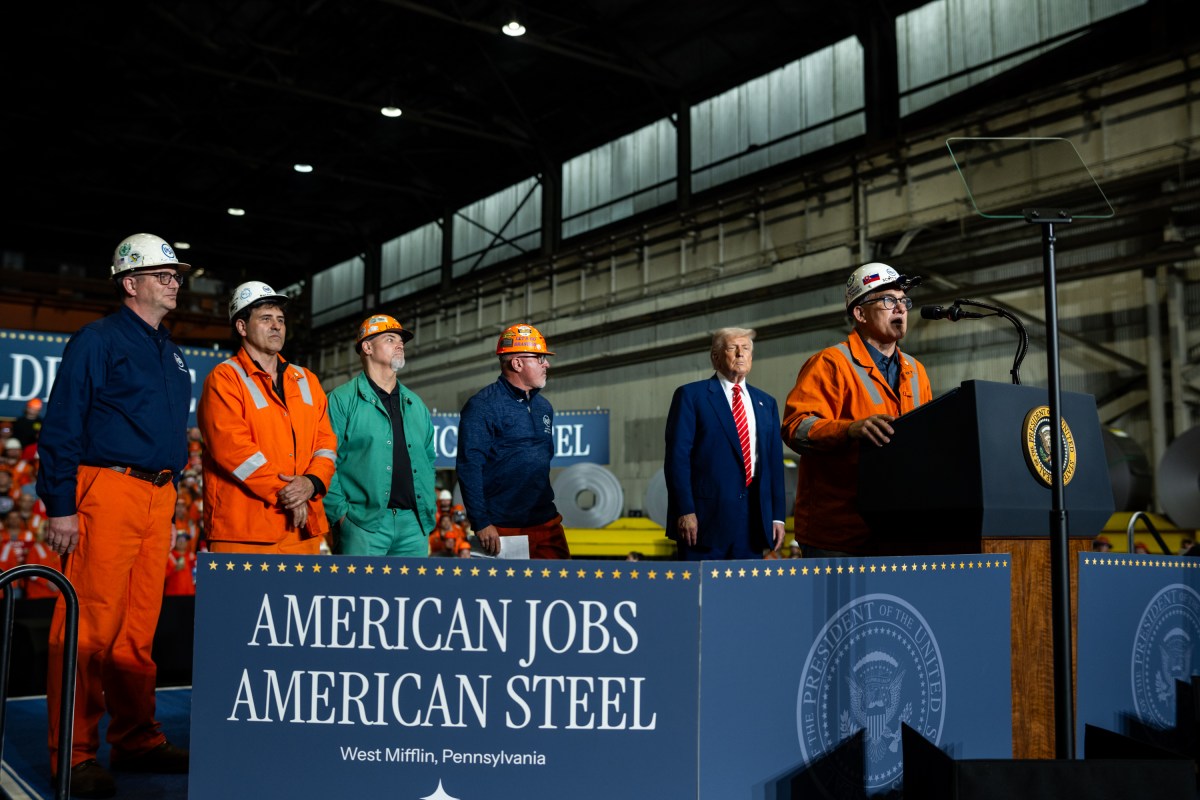President Donald Trump delivers remarks on a partnership deal with U.S. Steel and Nippon Steel at the U.S. Steel Corporation-Irvin Works in West Mifflin, Pennsylvania, Friday, May 30, 2025. (Official White House Photo by Daniel Torok)