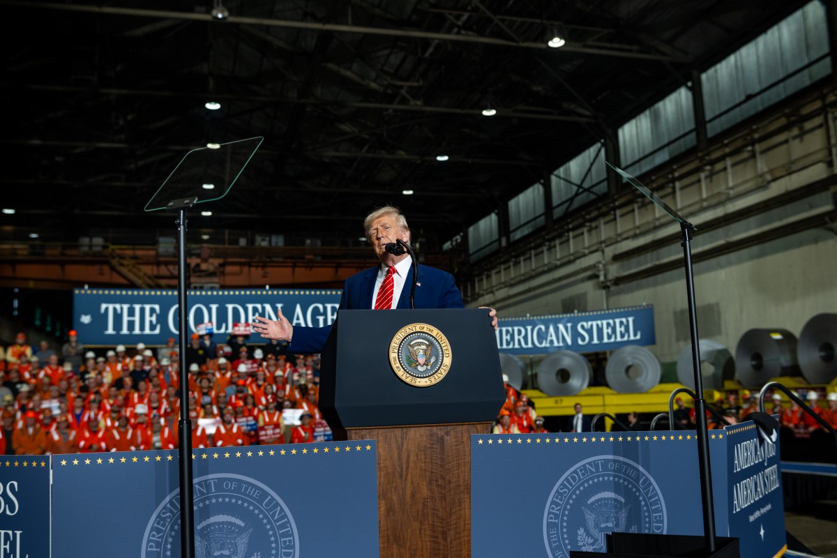 President Donald Trump delivers remarks on a partnership deal with U.S. Steel and Nippon Steel at the U.S. Steel Corporation-Irvin Works in West Mifflin, Pennsylvania, Friday, May 30, 2025. (Official White House Photo by Daniel Torok)