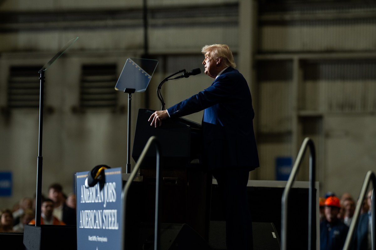 President Donald Trump delivers remarks on a partnership deal with U.S. Steel and Nippon Steel at the U.S. Steel Corporation-Irvin Works in West Mifflin, Pennsylvania, Friday, May 30, 2025. (Official White House Photo by Daniel Torok)