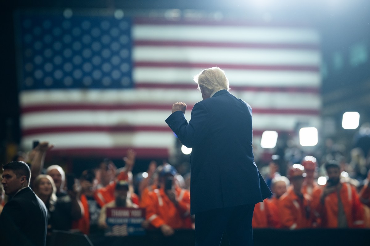 President Donald Trump delivers remarks on a partnership deal with U.S. Steel and Nippon Steel at the U.S. Steel Corporation-Irvin Works in West Mifflin, Pennsylvania, Friday, May 30, 2025. (Official White House Photo by Daniel Torok)