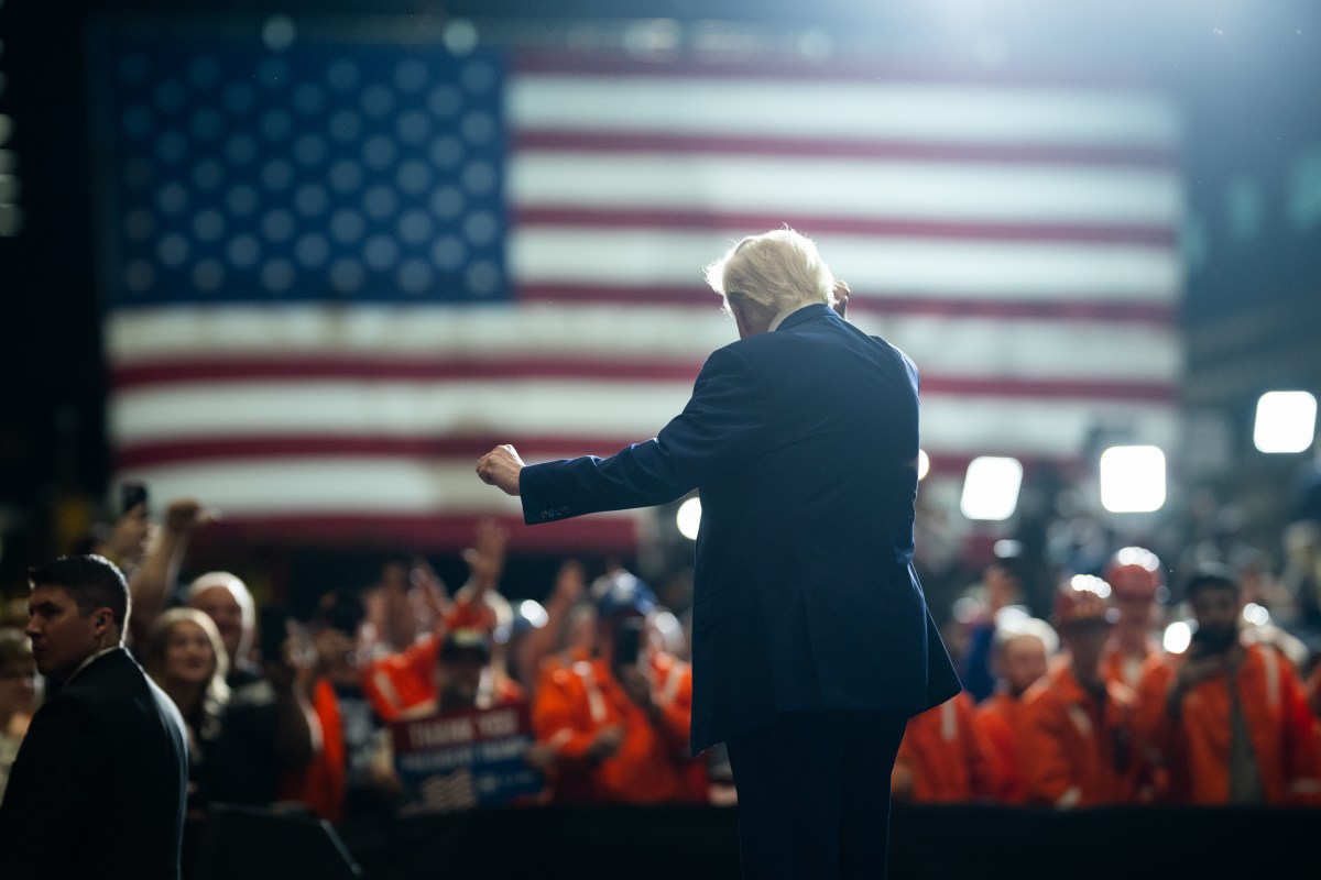 President Donald Trump delivers remarks on a partnership deal with U.S. Steel and Nippon Steel at the U.S. Steel Corporation-Irvin Works in West Mifflin, Pennsylvania, Friday, May 30, 2025. (Official White House Photo by Daniel Torok)