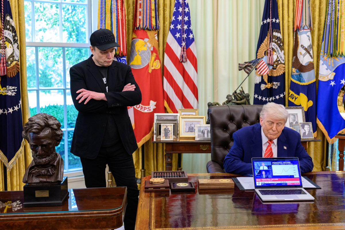 President Donald Trump participates in a press conference with departing DOGE adviser Elon Musk, Friday, May 30, 2025, in the Oval Office. (Official White House Photo by Molly Riley)