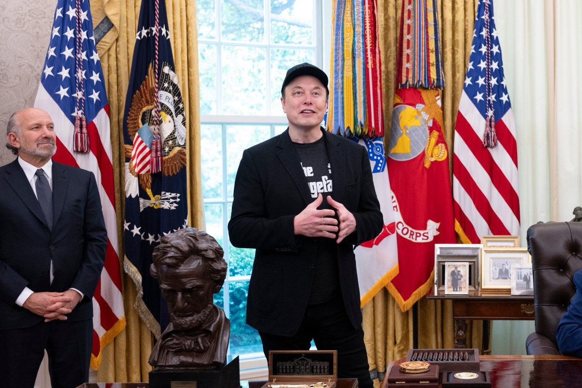 President Donald Trump participates in a press conference with departing DOGE adviser Elon Musk, Friday, May 30, 2025, in the Oval Office. (Official White House Photo by Molly Riley)
