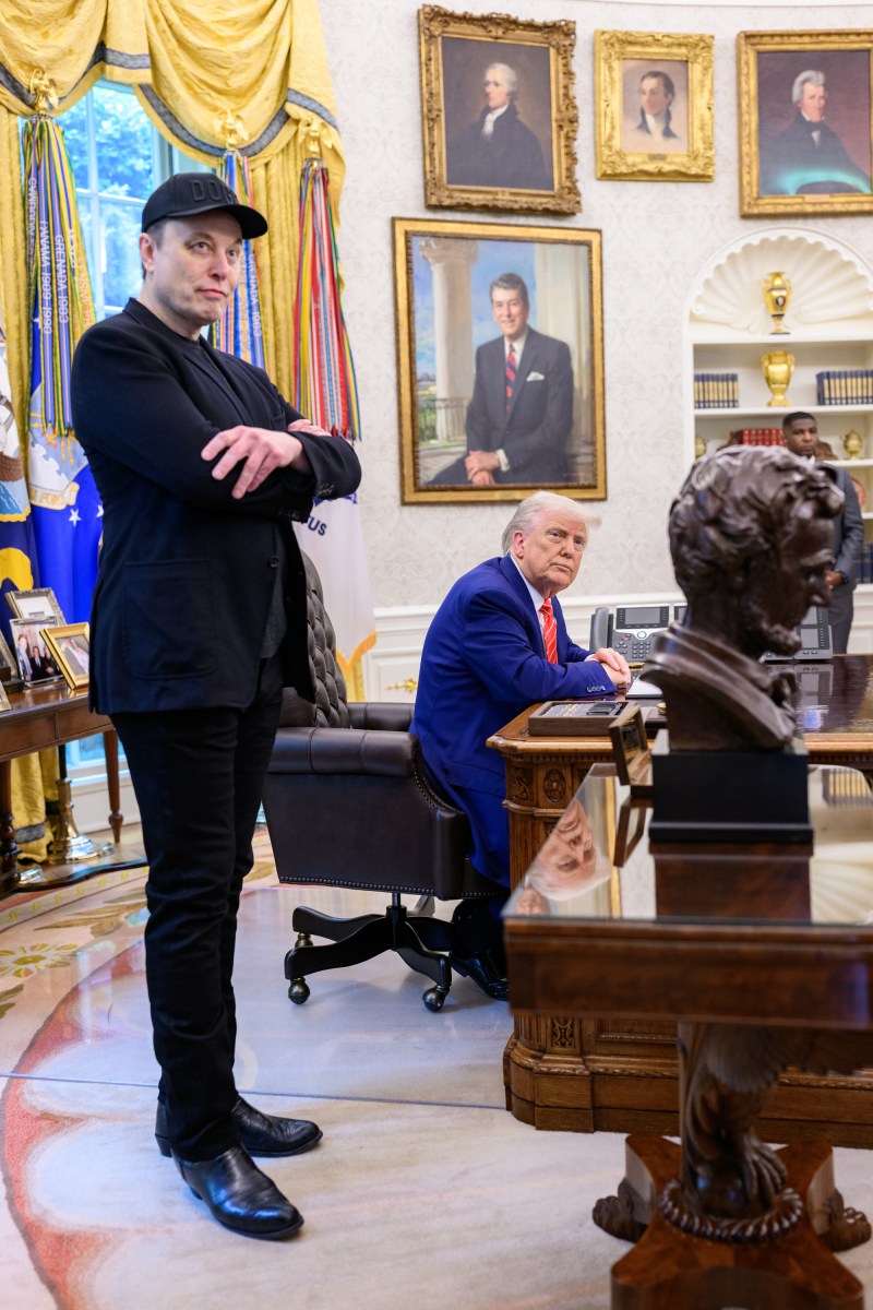 President Donald Trump participates in a press conference with departing DOGE adviser Elon Musk, Friday, May 30, 2025, in the Oval Office. (Official White House Photo by Molly Riley)