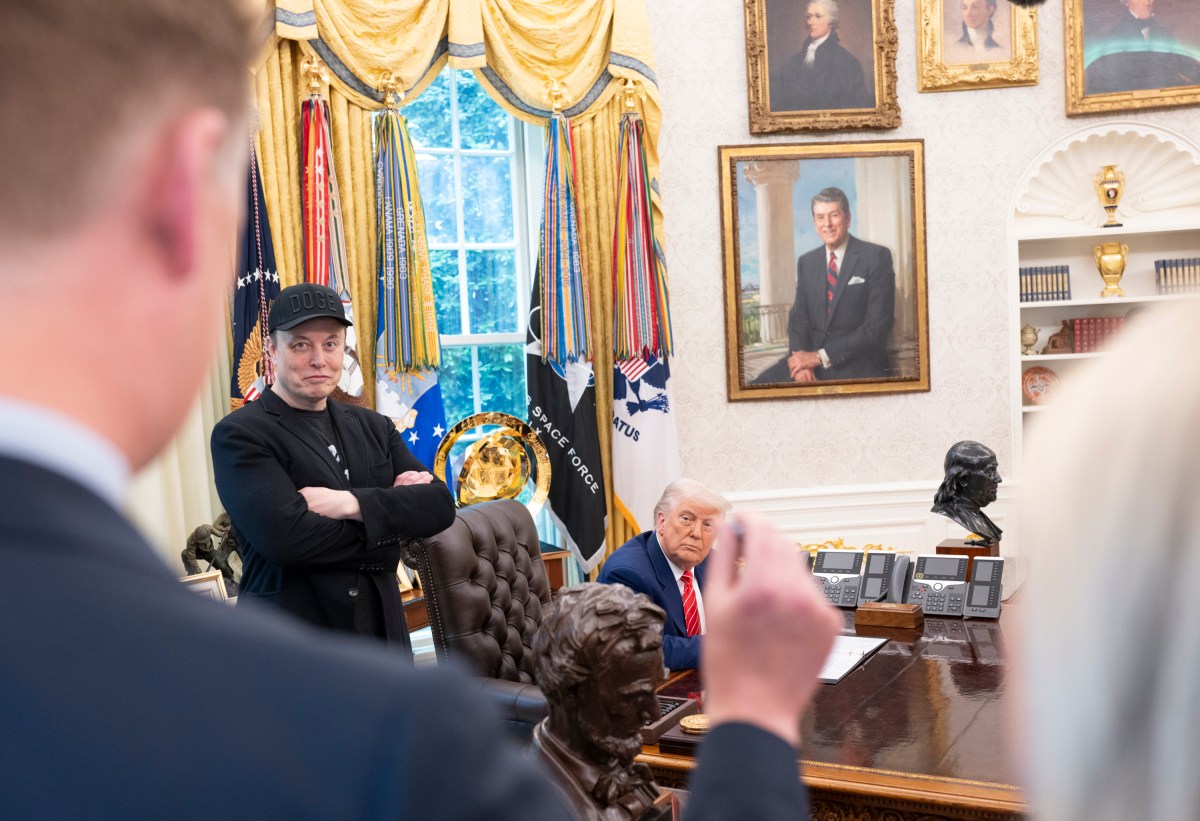 President Donald Trump participates in a press conference with departing DOGE adviser Elon Musk, Friday, May 30, 2025, in the Oval Office. (Official White House Photo by Molly Riley)