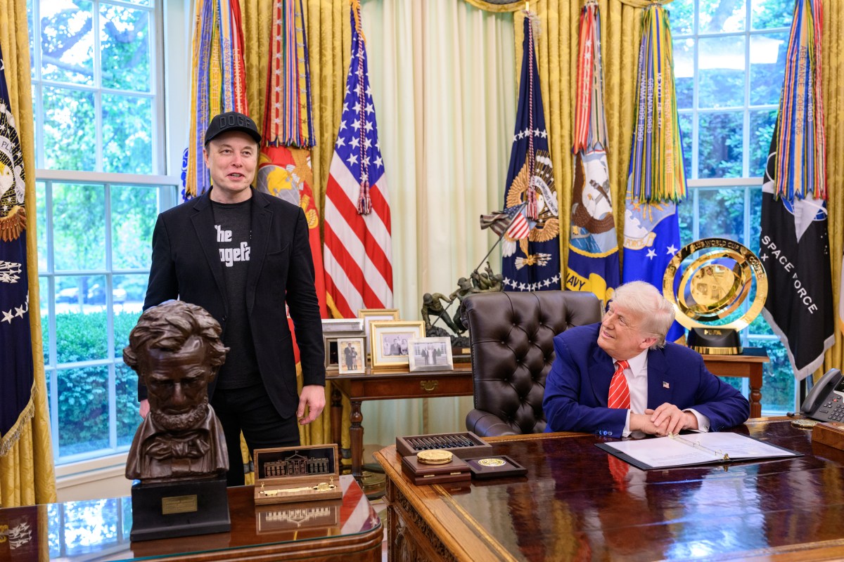 President Donald Trump participates in a press conference with departing DOGE adviser Elon Musk, Friday, May 30, 2025, in the Oval Office. (Official White House Photo by Molly Riley)