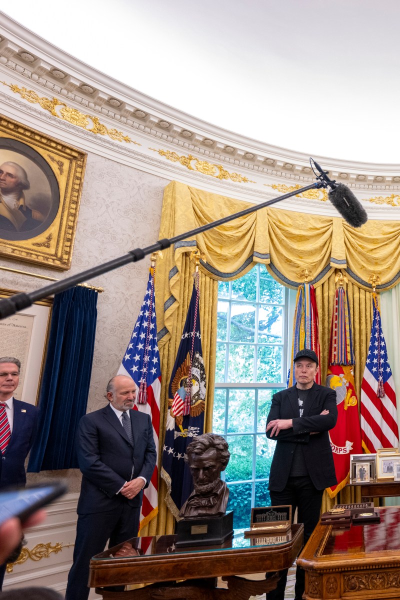 President Donald Trump participates in a press conference with departing DOGE adviser Elon Musk, Friday, May 30, 2025, in the Oval Office. (Official White House Photo by Molly Riley)