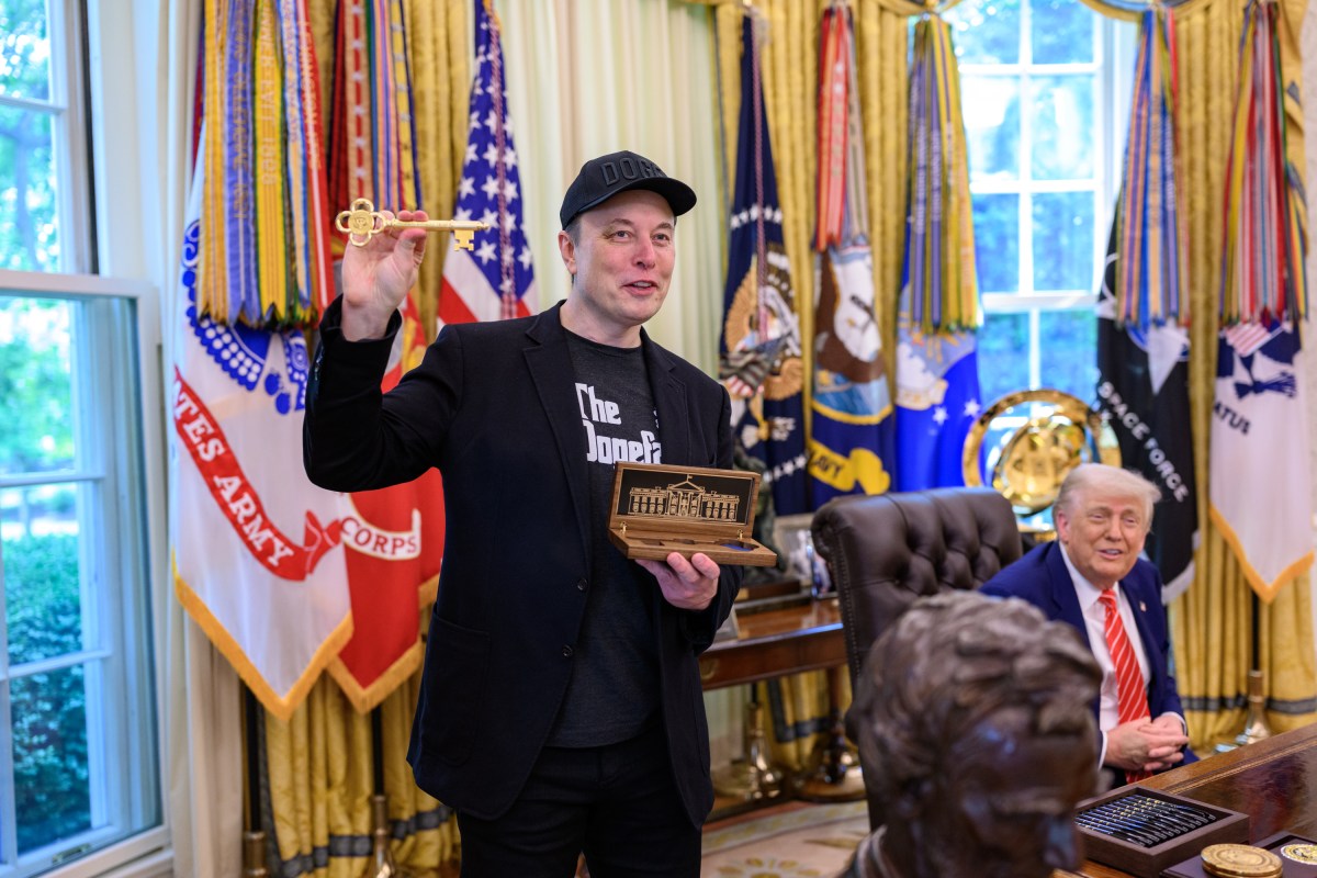 President Donald Trump participates in a press conference with departing DOGE adviser Elon Musk, Friday, May 30, 2025, in the Oval Office. (Official White House Photo by Molly Riley)