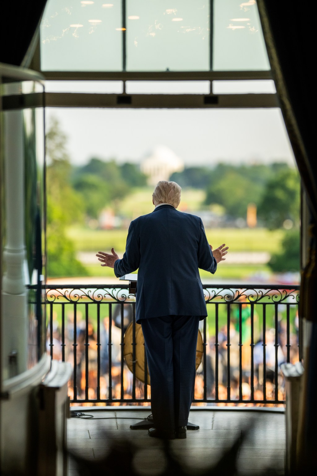 President Donald Trump gives remarks during the “summer soiree” on the South Lawn of the White House, Wednesday, June 4, 2025. (Official White House Photo by Daniel Torok)