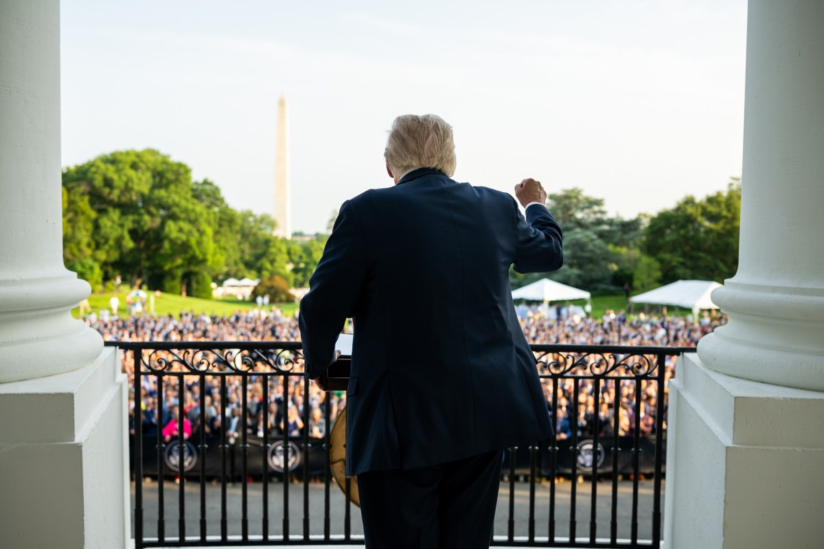 President Donald Trump gives remarks during the “summer soiree” on the South Lawn of the White House, Wednesday, June 4, 2025. (Official White House Photo by Daniel Torok)